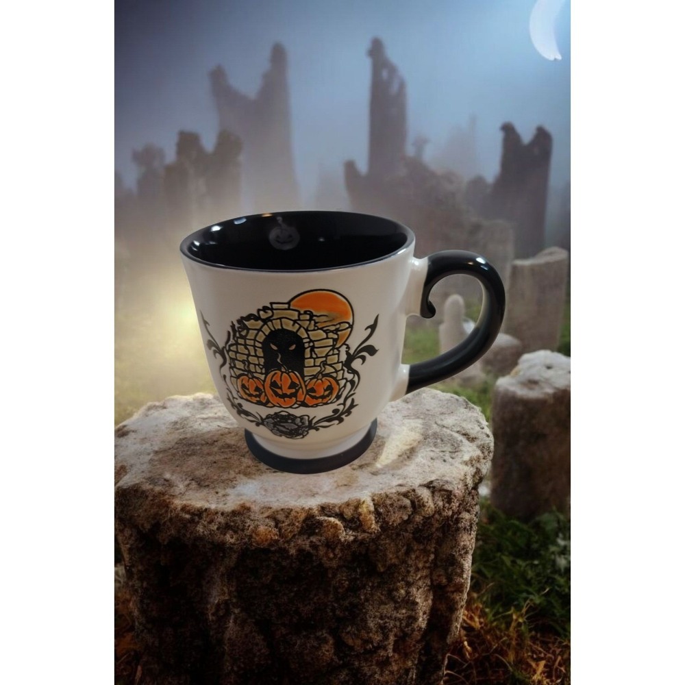 Halloween Coffee Mug Haunted House Pumpkin Graveyard‎ Spooky Season